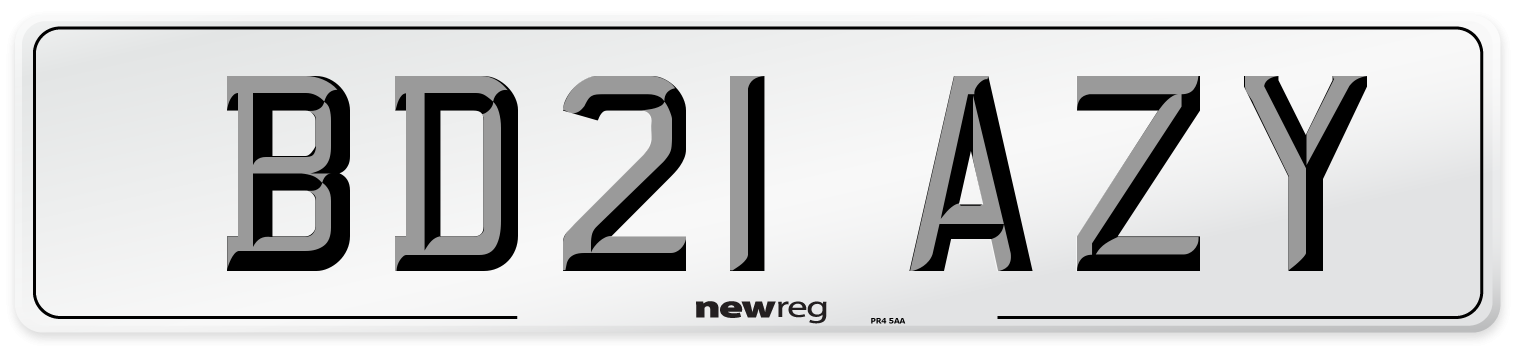 BD21 AZY Number Plate from New Reg